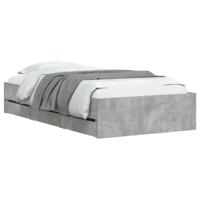 Bedframe met lades bewerkt hout betongrijs 90x190 cm - thumbnail
