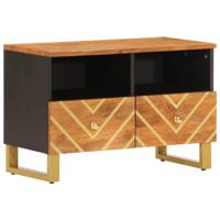 Tv-meubel 70x33,5x46 cm massief mangohout bruin en zwart - thumbnail