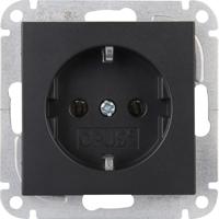 Opus 55 geaarde contactdoos met kinderbeveiliging antraciet - thumbnail