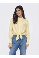 Only Onlbirona Lino L/s Tie Shirt Wvn Sud Blouse Sunlight - thumbnail