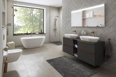Duravit Shower Systems Douchesysteem - thermostatisch - HOH=15cm - hoofddouche Ø25.2cm - handdouche rond - geborsteld brons th4282008004 Duravit Shower Systems Douchesysteem - thermostatisch - HOH=15cm - hoofddouche Ø25.2cm - handdouche rond - geborsteld brons th4282008004