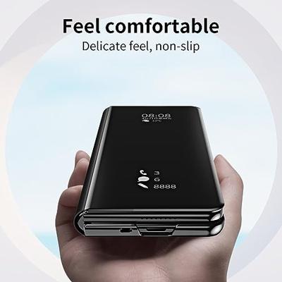 Lunso - Samsung Galaxy Z Fold5 - Window view cover hoes - Zwart Lunso - Samsung Galaxy Z Fold5 - Window view cover hoes - Zwart