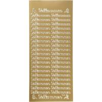 Creativ Company Stickers, velkommen, vel 10x23 cm, goud, 1 vel - thumbnail