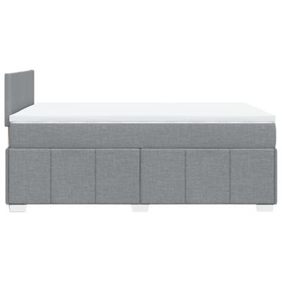 Boxspring met matras stof lichtgrijs 140x190 cm