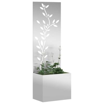 VidaXL Tuin privacy screen bloemen zilver 50 x 32 x 150 cm