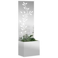 VidaXL Tuin privacy screen bloemen zilver 50 x 32 x 150 cm - thumbnail