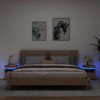 Nachtkastjes met LED 2 st 40x39x48,5 cm artisanaal eikenkleur - thumbnail