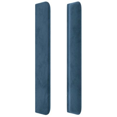 Hoofdbord met randen 83x16x118/128 cm fluweel blauw - thumbnail