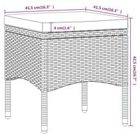 5-delige Bistroset poly rattan en gehard glas zwart - thumbnail