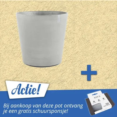 Ecopots Amsterdam op wielen kunststof bloempot Wit/Grijs - Ø 56,7 cm Ecopots Amsterdam op wielen kunststof bloempot Wit/Grijs - Ø 56,7 cm