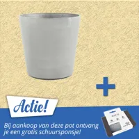 Ecopots Amsterdam op wielen kunststof bloempot Wit/Grijs - Ø 56,7 cm - thumbnail