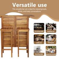 vidaXL 3-delige Bartafel en -stoelenset massief acaciahout - thumbnail