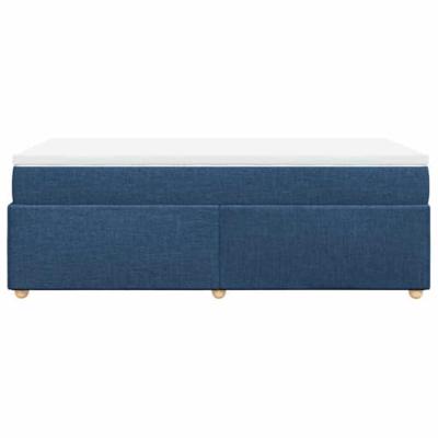 Boxspring met matras stof blauw 100x200 cm