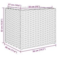 Plantenbakken 2 st 36x30x32 cm poly rattan grijs - thumbnail