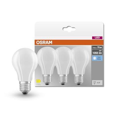 OSRAM HOMELIGHTING 4058075592476 LED Energielabel D (A - G) E27 Peer 7.5 W = 75 W Neutraalwit (Ø) 60 mm 3 stuk(s)