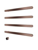 Hotbath &MORE set van 4 rails RASS80 SOFT SQUARE 80 cm met separate schakelaar en inbouw element Geborsteld Koper PVD (RASS80-4BCP) - thumbnail