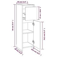 Badkamerkast 30x30x95 cm bewerkt hout bruineikenkleurig - thumbnail