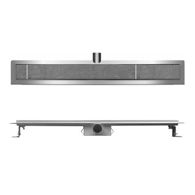 Wiesbaden RVS douchegoot+flens met tegelrooster 120x7