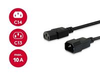 Equip 112100 electriciteitssnoer Zwart 1,8 m C14 stekker C13 stekker - thumbnail