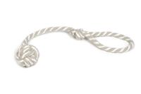 Slingerkoord met bal hondenspeeltje grijs/beige 50 cm - thumbnail