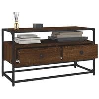 Tv-meubel 80x35x45 cm bewerkt hout bruin eikenkleur - thumbnail