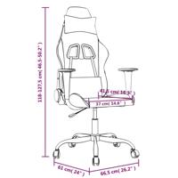 Massage gamestoel kunstleer wit en zwart - thumbnail