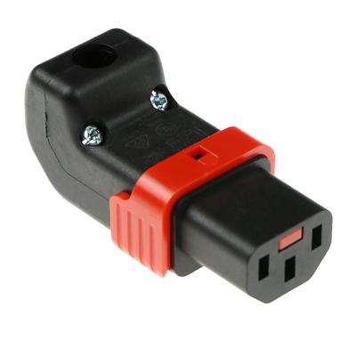ACT SFO67A C13 IEC Lock+ Rewireable Omhoog/Omlaag Haaks Connector
