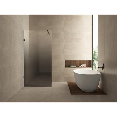 Wiesbaden Less Inloopdouche Links - 800x2000x8mm - Nano Spiegelrook naar Helder Glas - Mat Zwart