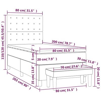 Boxspring met matras kunstleer cappuccinokleurig 80x200 cm