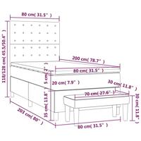 Boxspring met matras stof crèmekleurig 80x200 cm - thumbnail