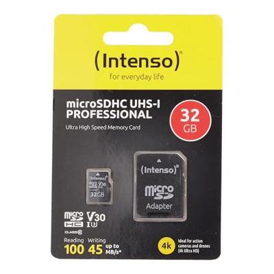 Intenso Professional microSDHC-kaart 32 GB Class 10, UHS-I Incl. SD-adapter