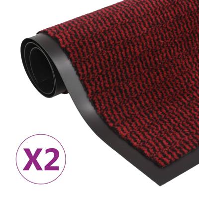 Droogloopmatten 2 st rechthoekig getuft 80x120 cm rood