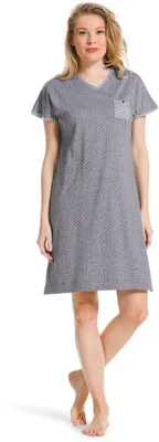 Dames nachthemd Korte mouw - NOS - Grey Dots - Maat XS
