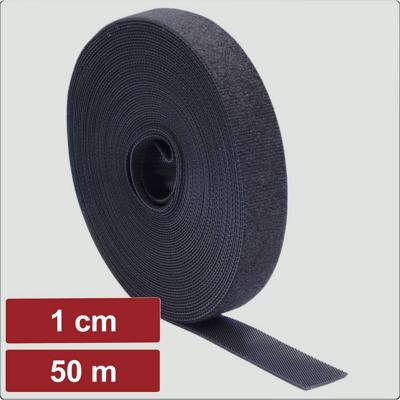 Electronic Garage EG25CA116 Klittenband Om te bundelen Haak- en lusdeel (l x b) 50 m x 1 cm Zwart 50 m