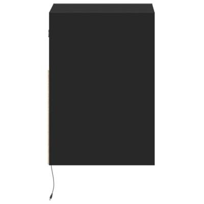 Tv-wandmeubels met LED-verlichting 2 st 41x31x45 cm zwart
