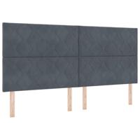 Bedframe fluweel donkergrijs 200x200 cm - thumbnail