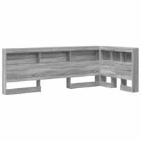 Opberghoofdbord met plank Grijs Sonoma 90 cm Bewerkt hout - thumbnail