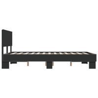 Bedframe bewerkt hout metaal zwart 135x190 cm - thumbnail