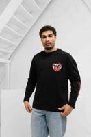 Croyez Heart On Fire Longsleeve T-Shirt Heren Zwart - Maat XS - Kleur: Zwart | Soccerfanshop - thumbnail