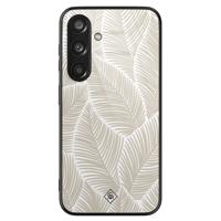 Samsung Galaxy S24 glazen hardcase - Palmy leaves beige - thumbnail