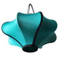 Lampenkap 40cm-Lantaarn-Elastische stof-Turquoise - thumbnail