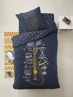 Dekbedovertrek + kussensloop ROCK STAR donker marineblauw - thumbnail