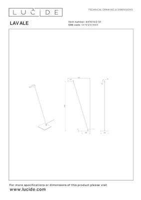 Lucide LAVALE - Leeslamp - LED Dimb. - 1x3W 2700K - Wit