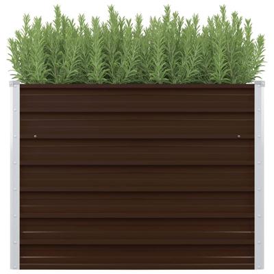 VidaXL Plantenbak verhoogd 100x100x77 cm gegalvaniseerd staal bruin VidaXL Plantenbak verhoogd 100x100x77 cm gegalvaniseerd staal bruin