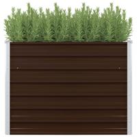 VidaXL Plantenbak verhoogd 100x100x77 cm gegalvaniseerd staal bruin - thumbnail