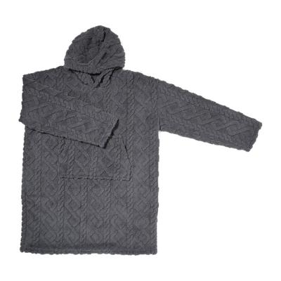 Oversized hoodie jacquard - grijs - one size Oversized hoodie jacquard - grijs - one size