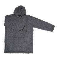Oversized hoodie jacquard - grijs - one size - thumbnail