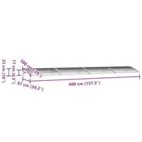 VidaXL Deurluifel grijs 400x100 cm polycarbonaat - thumbnail