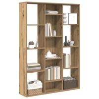Kamerscherm/boekenkast 100x24x140 cm bewerkt hout eikenkleurig - thumbnail