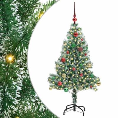 VidaXL Kunstmatige kerstboom sneeuw gevlochten met led licht 150 cm VidaXL Kunstmatige kerstboom sneeuw gevlochten met led licht 150 cm